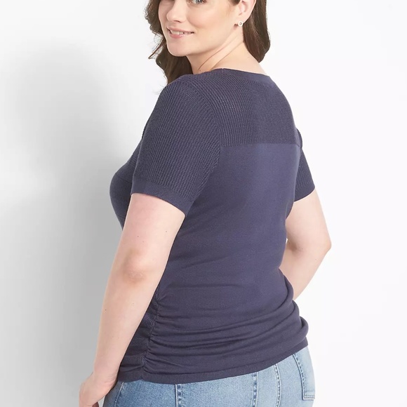 Lane Bryant Indigo Pullover Sweater-Size 26/28-Short Sleeve-Crew Neck-NEW - Picture 2 of 3